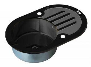 МОЙКА КУХОННАЯ ZORG INOX GLASS GL-7851-OV-BLACK-GRAFIT